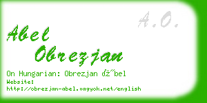 abel obrezjan business card